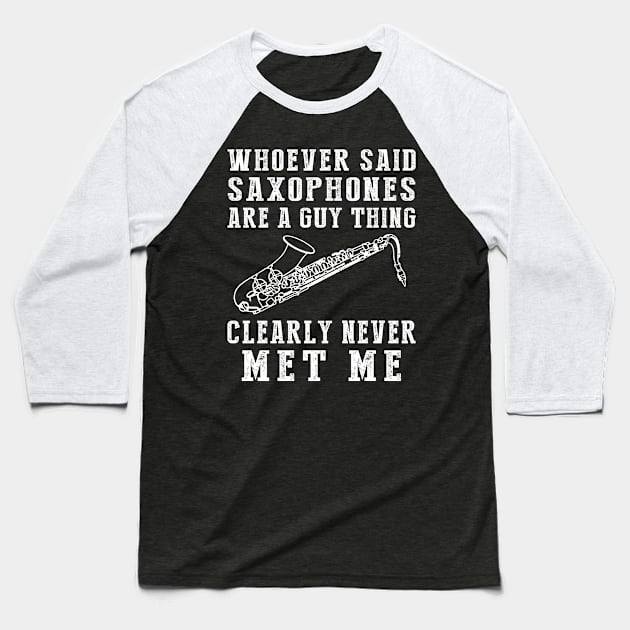 Saxophonic Humor: Breaking Gender Notes! Baseball T-Shirt by MKGift